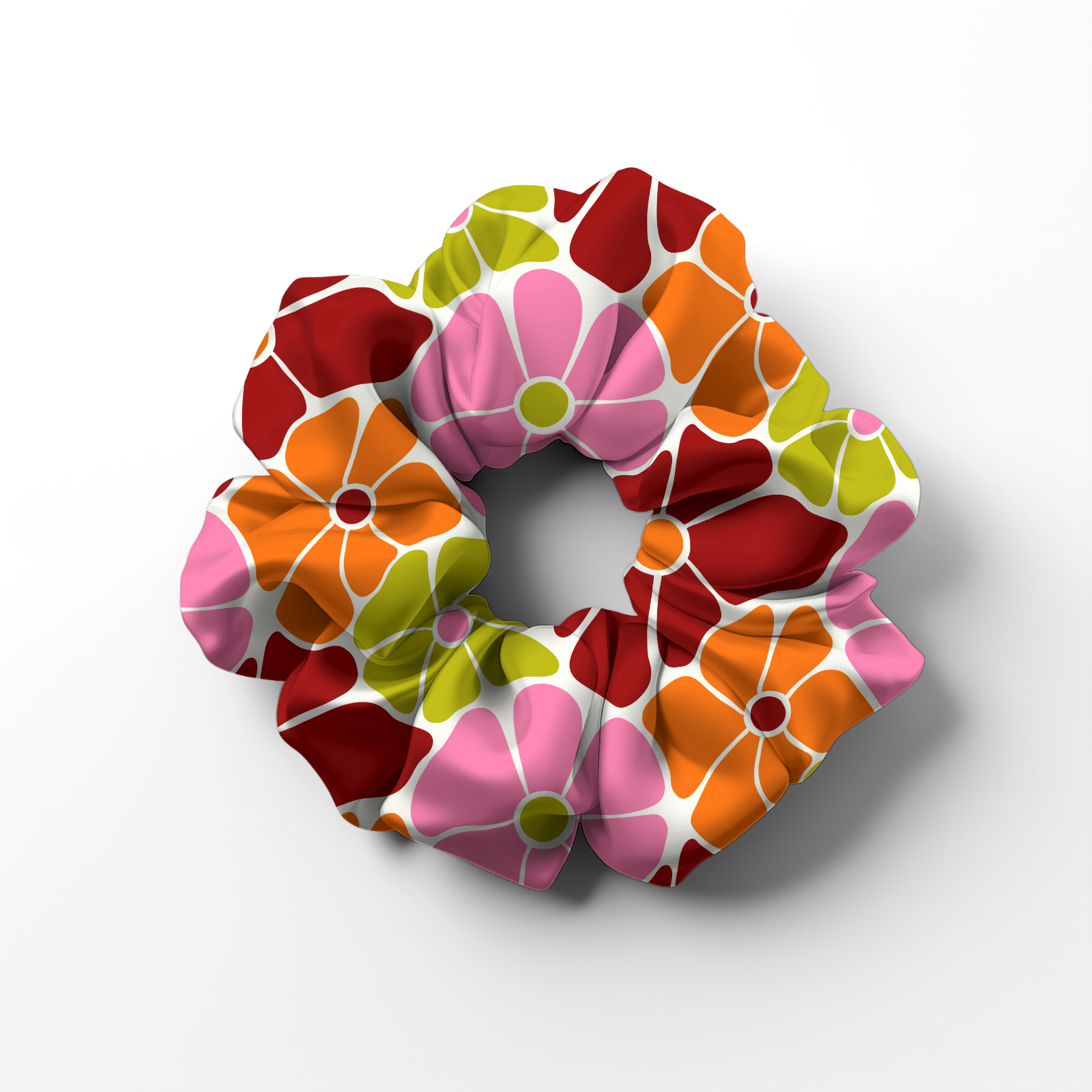 Retro Floral Scrunchie