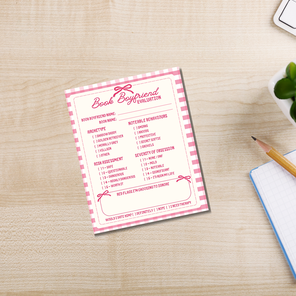 Thumbnail: Book Boyfriend Evaluation Notepad
