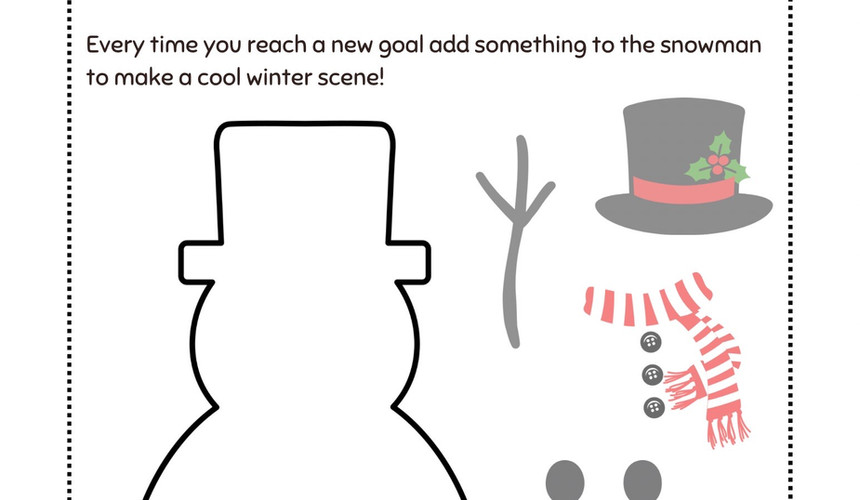 Kids Winter Reading Goals Snowman