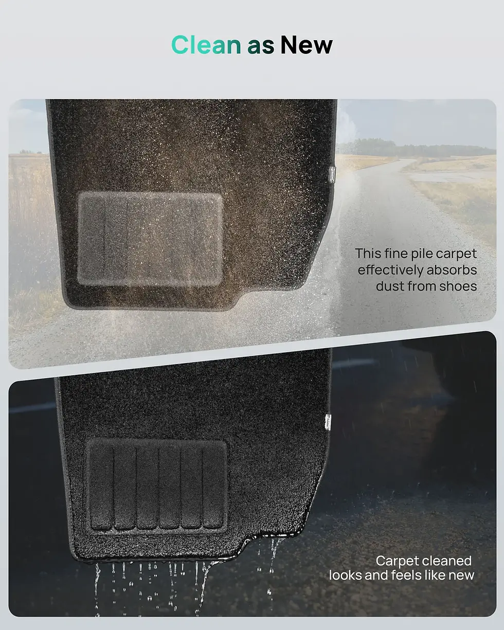 縮圖：HALOBLK Model 3 Highland (2024+)專用全包圍防水腳踏墊（連毛毯）右軚版