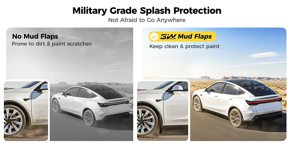 縮圖：3W Flaps 擋泥板 For Tesla Model Y Juniper 2025+ / Model 3  Highland 2024+