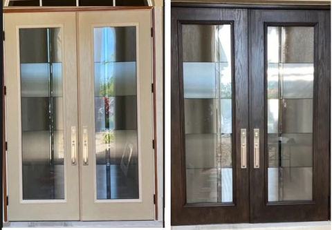 Before and after wood grain doors
