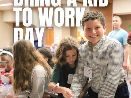 Students at Bring a Kid to Work Day