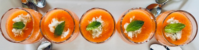 Cantaloupe Melon Soup with Crab