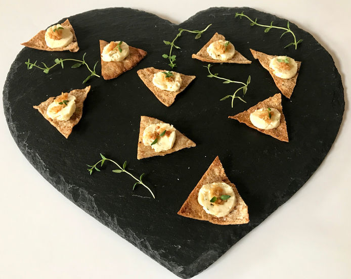 Roast Chicken Butter with Pitta Crisps