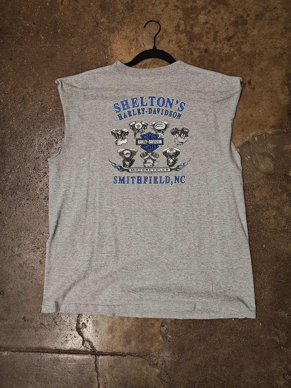 Thumbnail: XL ©2005 Sleeveless Shelton's Harley-Davidson (closed) Shirt Smithfield, NC
