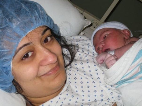 The author and her newborn son