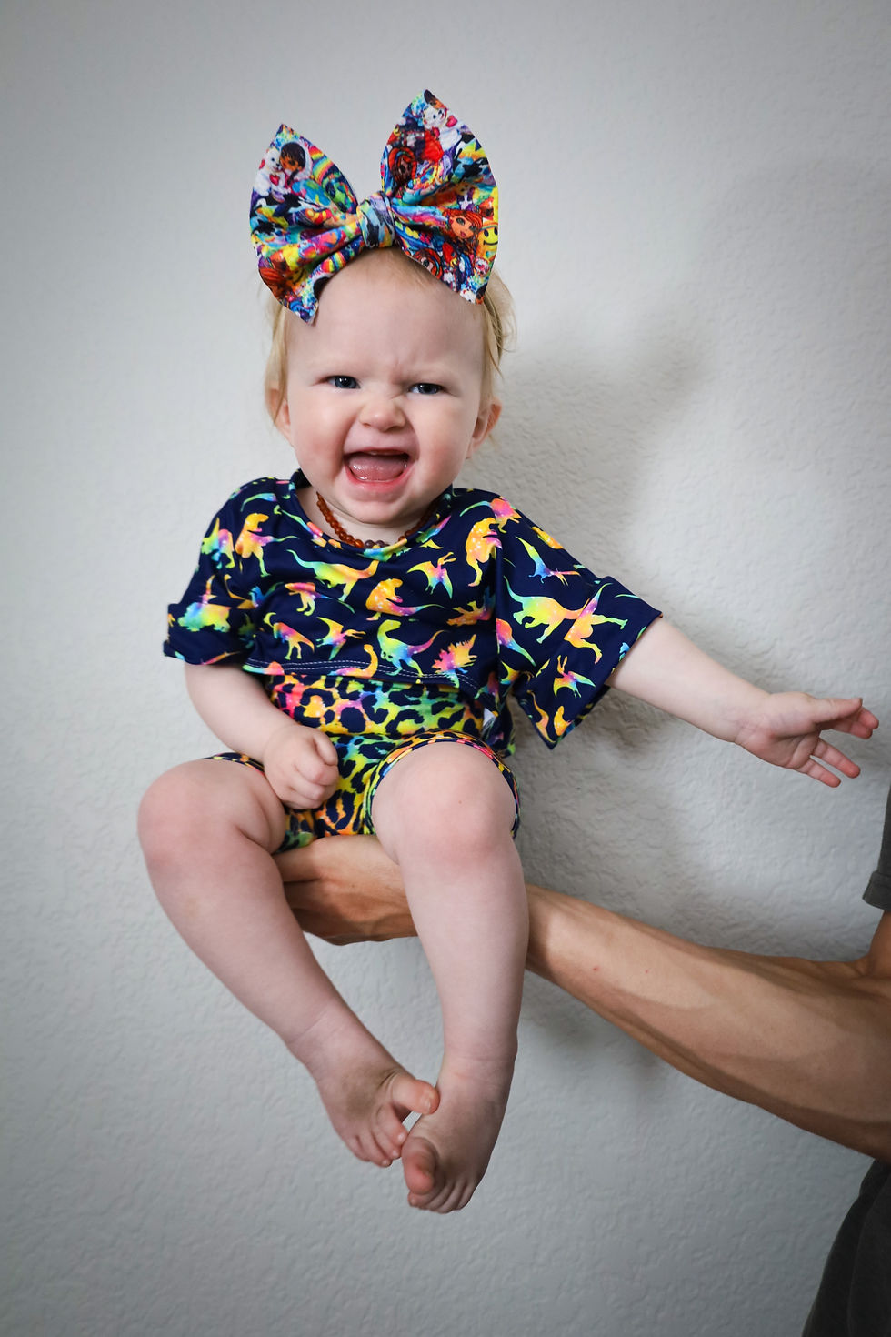 Thumbnail: Navy Neon Dino Cheetah SS Bummies Set