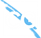 White CG letters inside square with blue stroke on black background.
