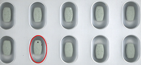 alu-alu tablet spot defect