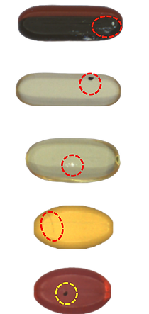 outside particle defect of softgel