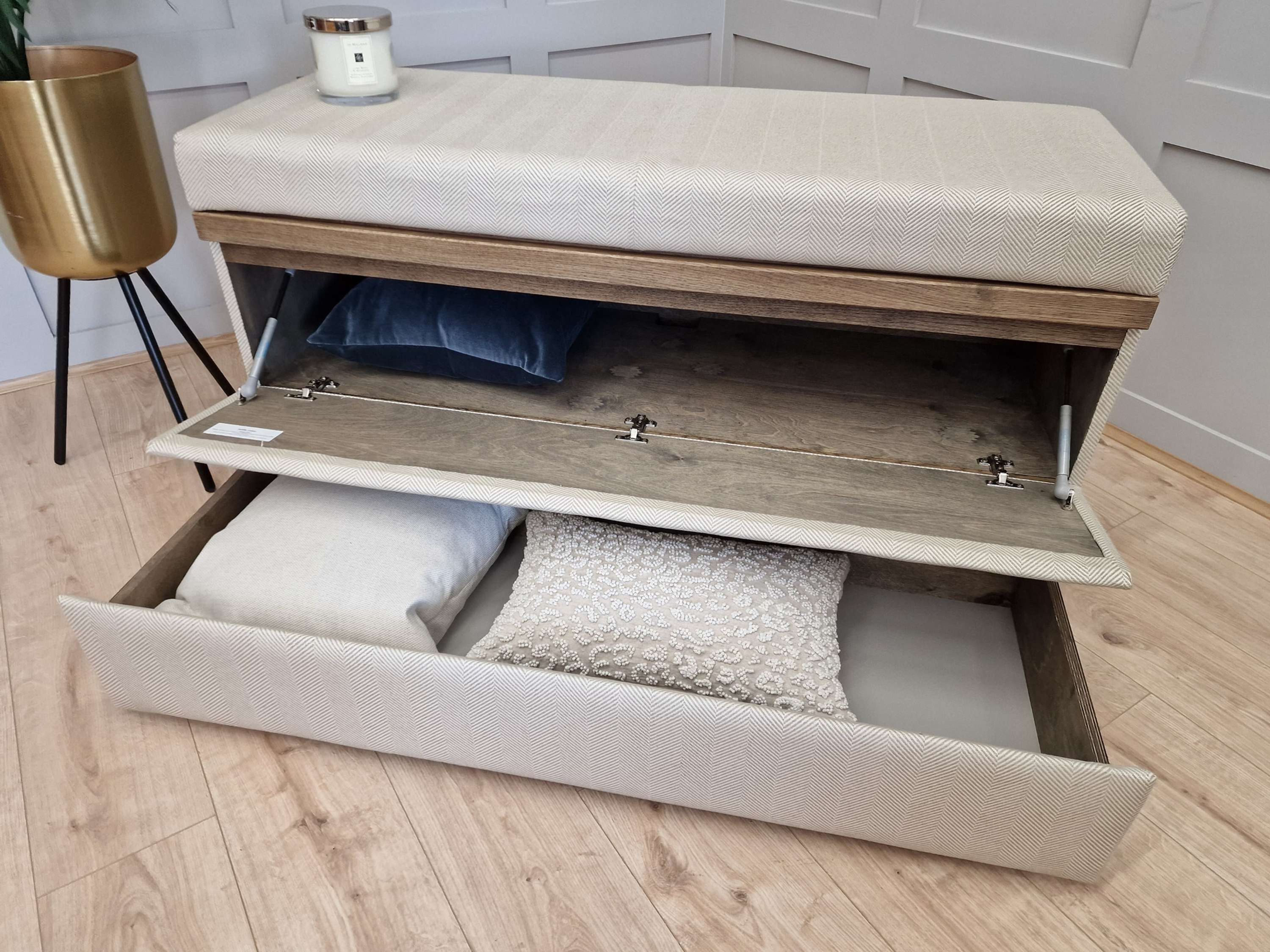 Sofa.com Hardy Bedside Chest of Drawers in Clay House Herringbone Weave