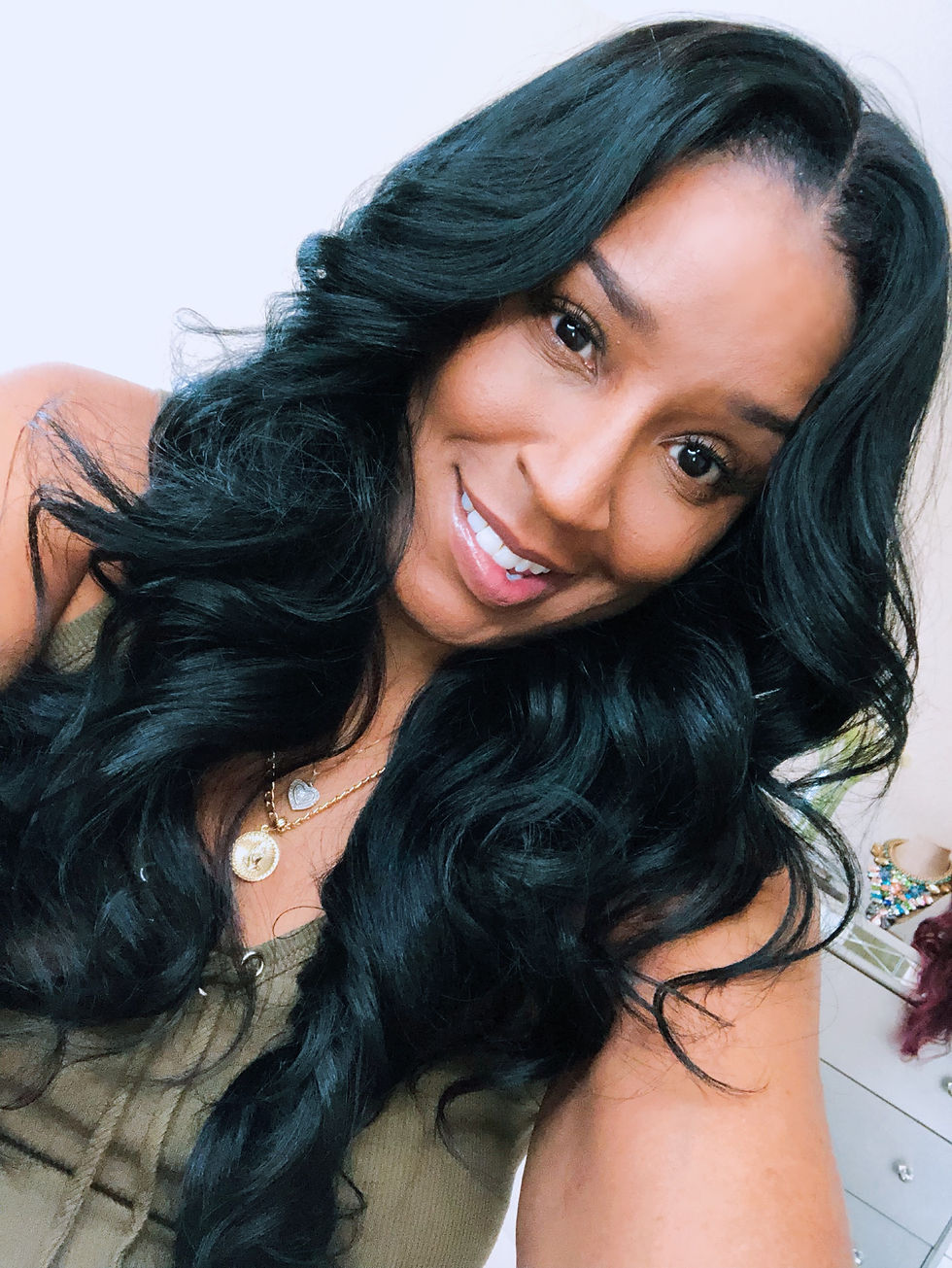 Thumbnail: 28’ Long Bouncy & Flowy Lace Front Wig Black