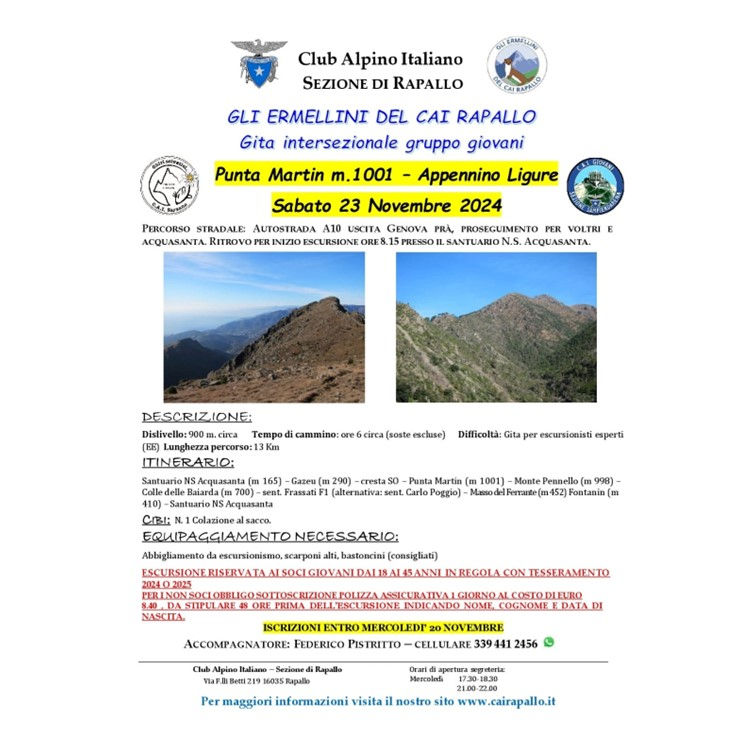 Punta Martin m.1001 Appennino Ligure