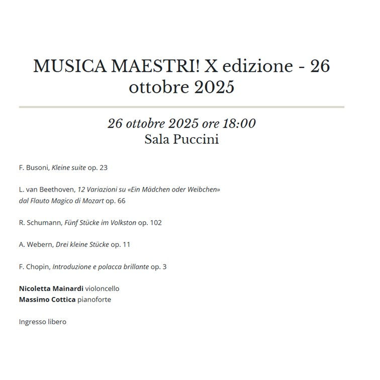 Nicoletta Mainardi e Massimo Cottica a “Musica Maestri!“