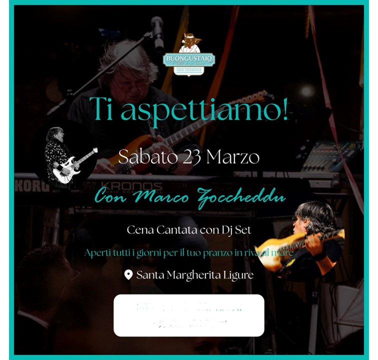 Cena cantata con DJ set - con Marco Zoccheddu