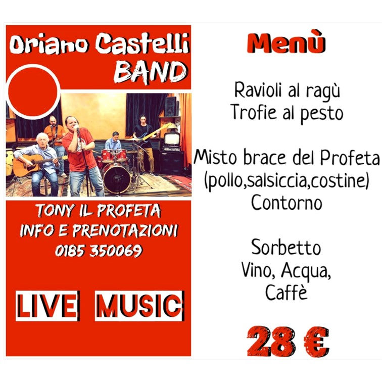 Oriano Castelli “dal vivo da Toni il Profeta