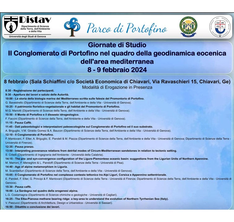 Giornate di studio: il conglomerato di Portofino nel quadro della geodinamica eocenica dell'area mediterranea