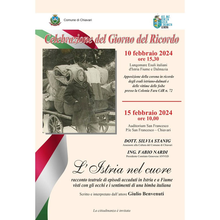 Celebrazioni del Giorno del Ricordo a Chiavari