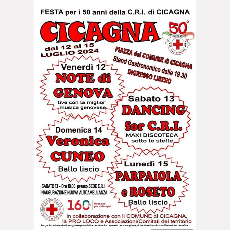 Festa per i 50 anni CRI di Cicagna