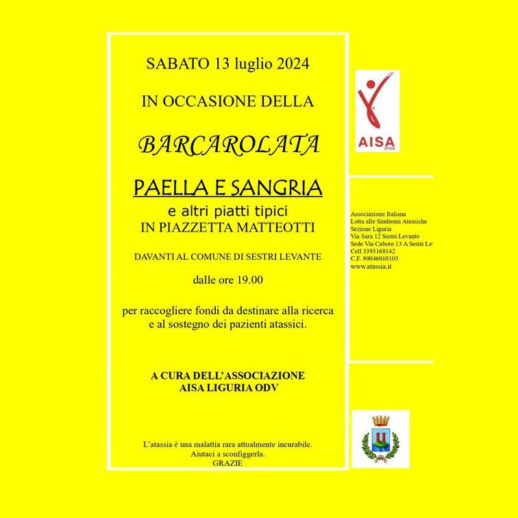 Paella e sangria in occasione della Barcarolata