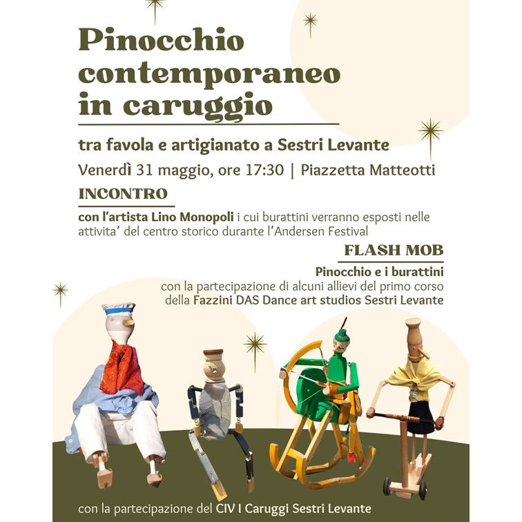 Pinocchio contemporaneo in carugio