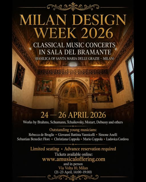 Concerti di musica classica nella Sala del Bramante – Milano Design Week 2026