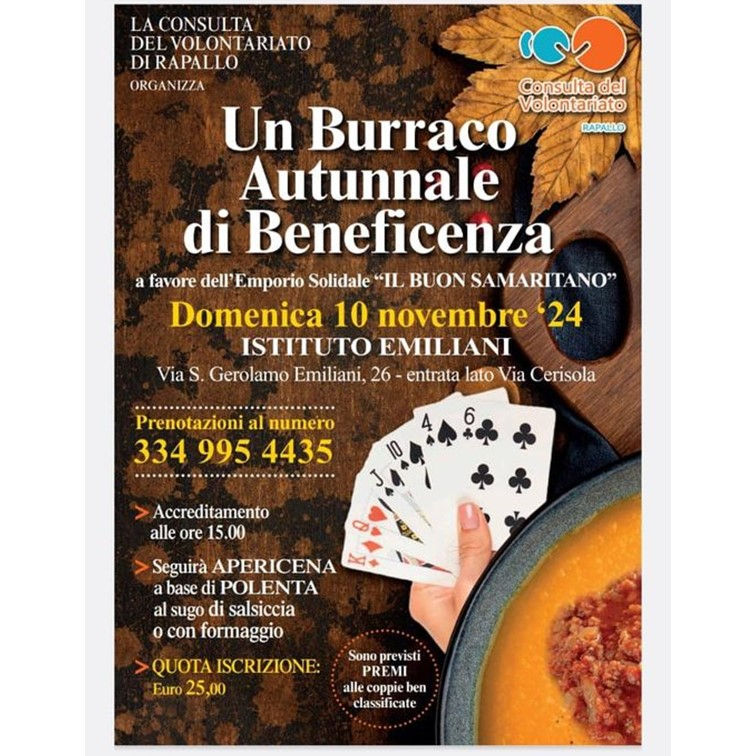 Un Burraco Autunnale di Beneficenza