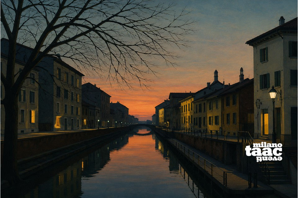 Il naviglio al tramonto in stile Hopper
