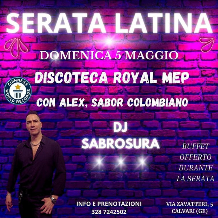Serata latina + buffet offerto