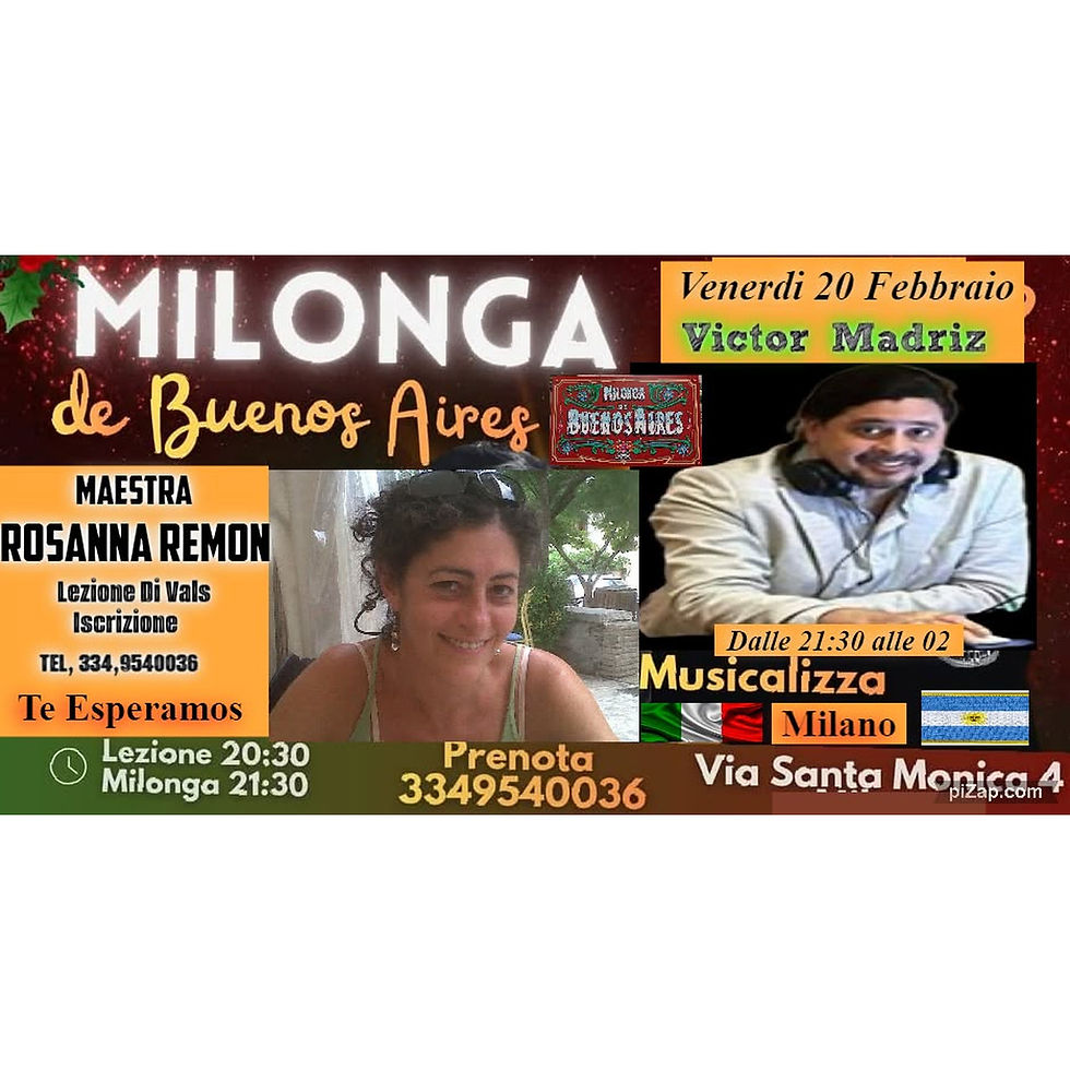 Milonga Especial con Maestra Remon e Madriz DJ.