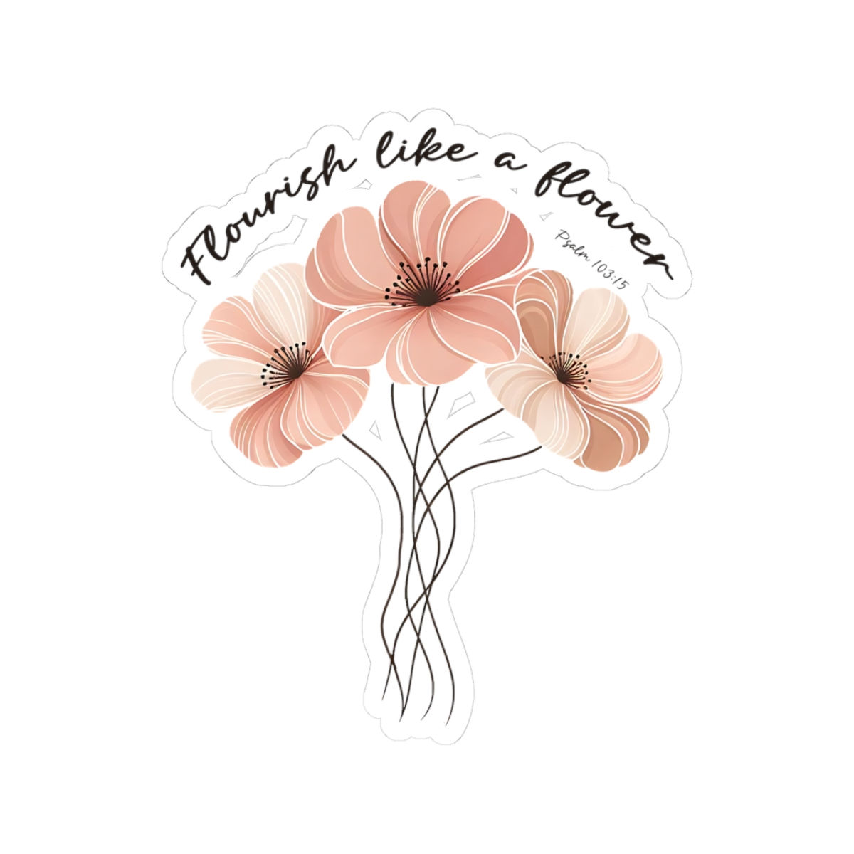 Faith-Inspired Floral Stickers for Scrappers, Journals, Gifts, Religious Decor