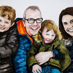Family watercolour portrait