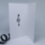 Thumbnail: music treble clef black and white greeting card inside view