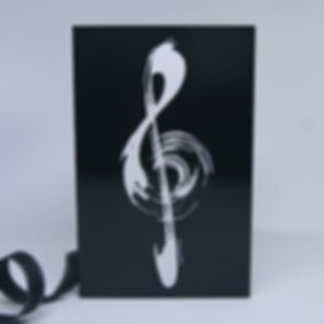 music treble clef black and white greeting card front view