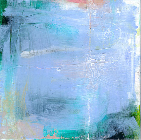 vividly colored and textured abstract painting