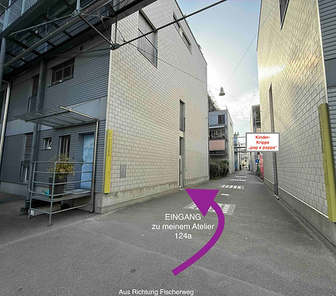 Wegbeschreibung zum Eingang von Sabrina Fiechter Photostudio in Zürich West