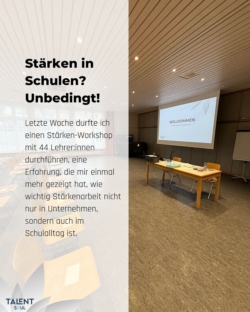 Stärkenworkshop Schule Stadel, der Saal