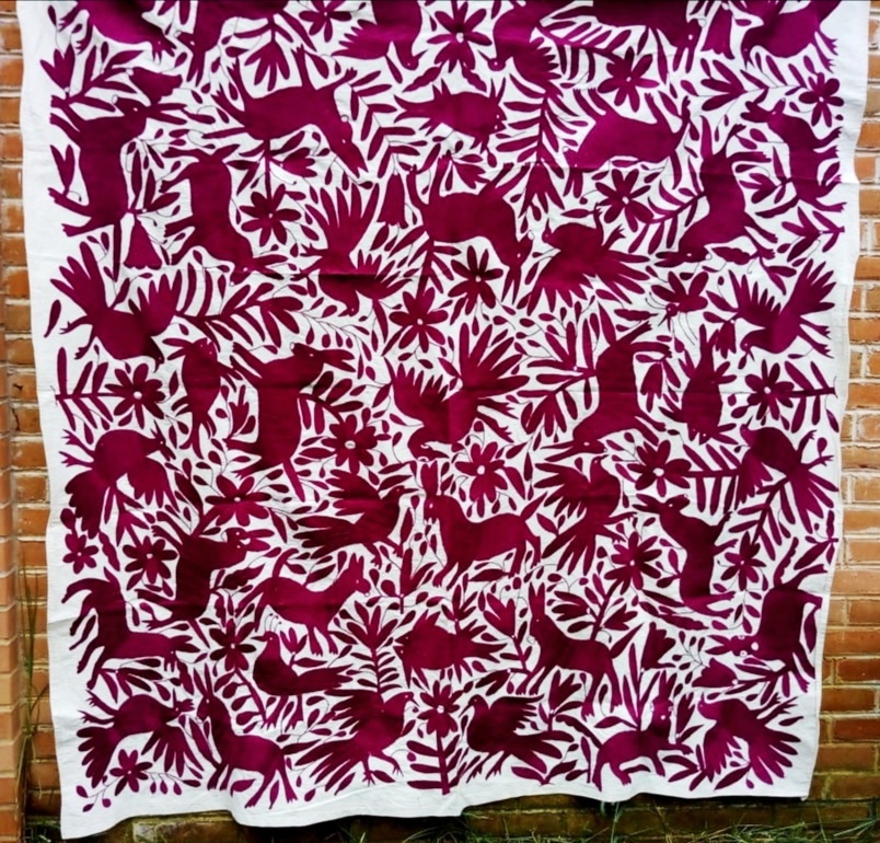 mexican tablecloth, mexican embroidery, otomi tablecloth, otomi embroidery, mexican fabric, embroide