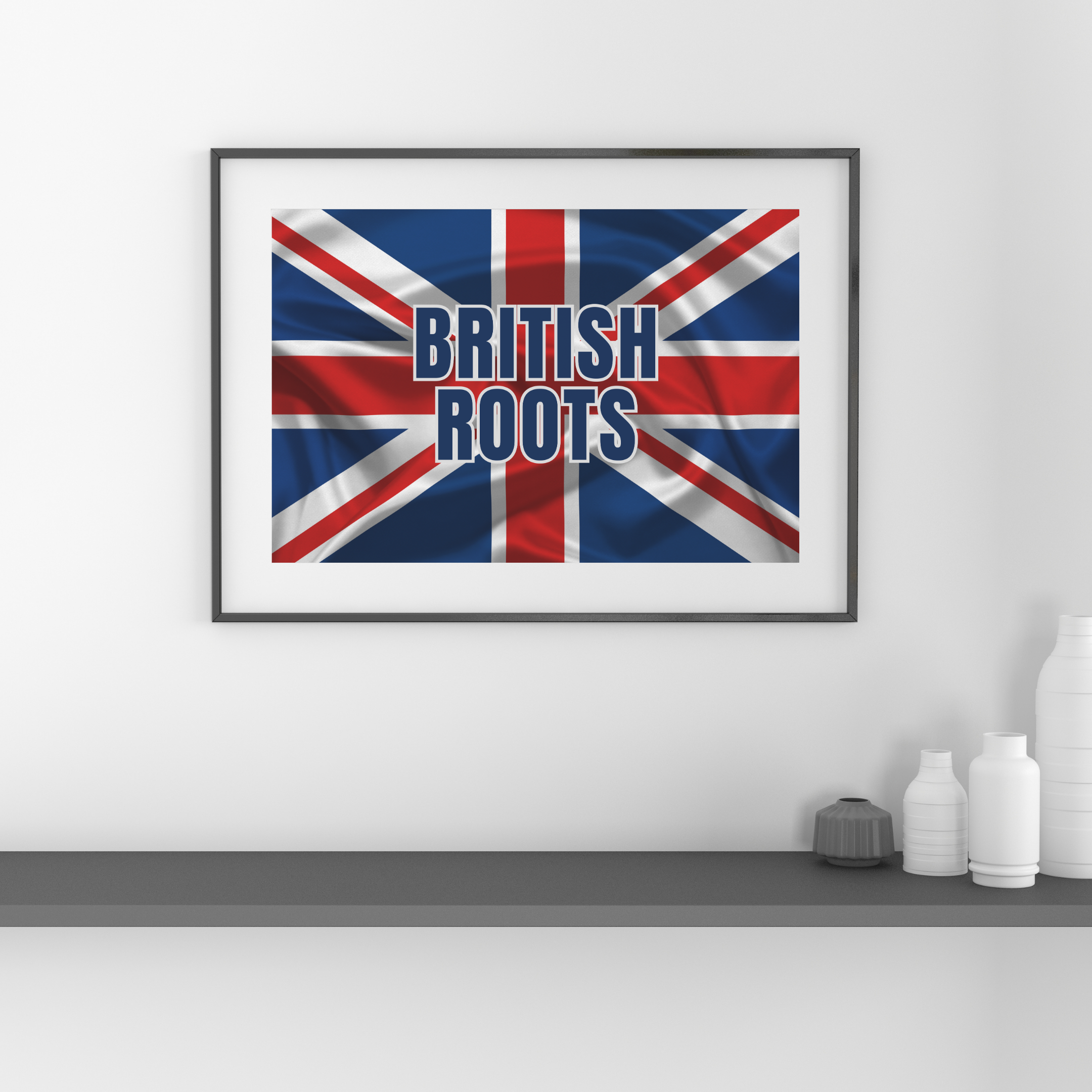 British Roots -  Union Jack Flag Wall Art - Print - Download