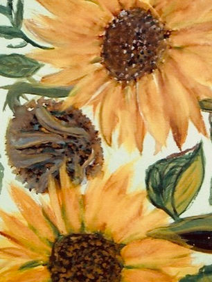 Watercolor painting of sunflowers