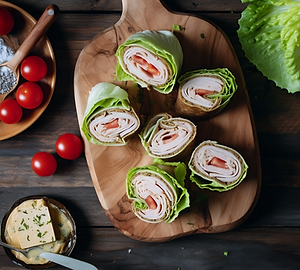 Turkey and Swiss Roll-Ups with Mustard