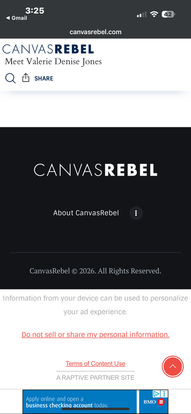 Valerie Denise Jones featured in CanvasRebel Magazine, sharing her story of resilience, creativity, 