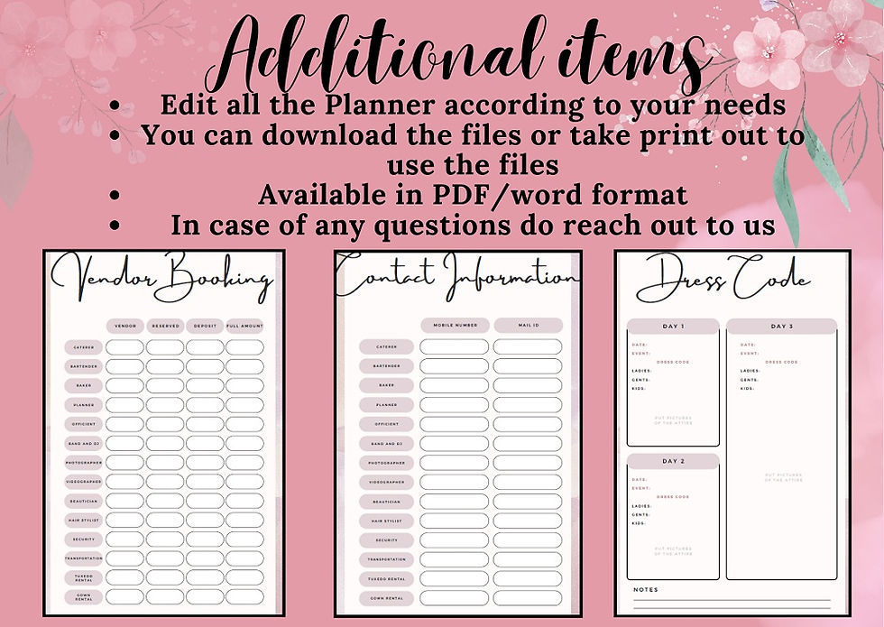 Thumbnail: Wedding Planner Template | Printable Wedding Planner Pages | Wedding Plan