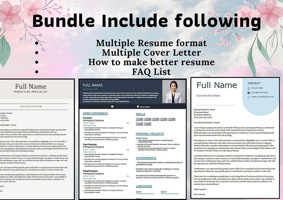 Thumbnail: Professional Resume Template for Word, Pages, Google Docs (25+5)