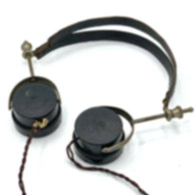 RAF 'TYPE C' BATTLE OF BRITAIN FLYING HELMET RECEIVERS - 10A/7063 + HEADBAND