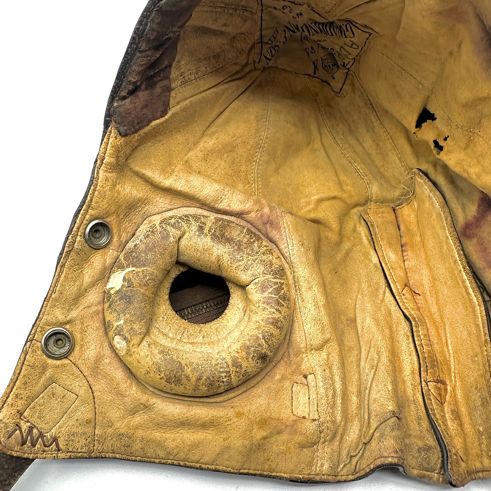 Thumbnail: RAF TYPE B FLYING HELMET, SIZE 4. RARE MAKER.