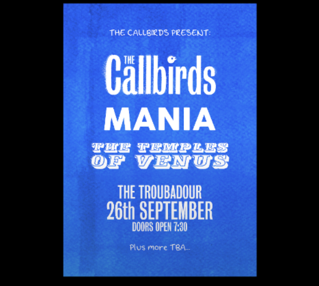 PET TWIN + THE CALLBIRDS + THE TEMPLE OF VENUS + TBC presented by Troubadour London