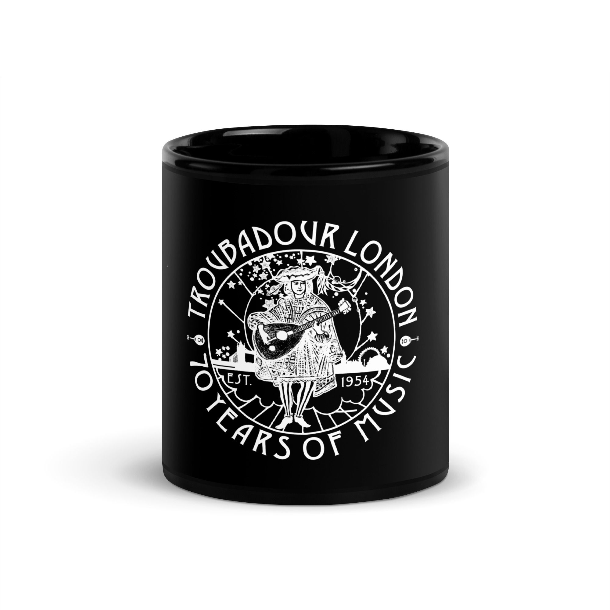 Troubadour 70 years Anniversary Black Glossy Mug