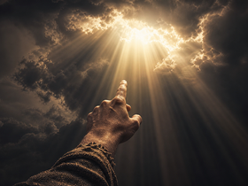 O que é blasfêmia - mão apontada para o céu em atitude de desafio ao sagrado